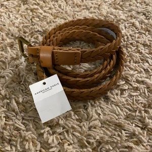 NWT - American Eagle Brown Leather Braided Belt